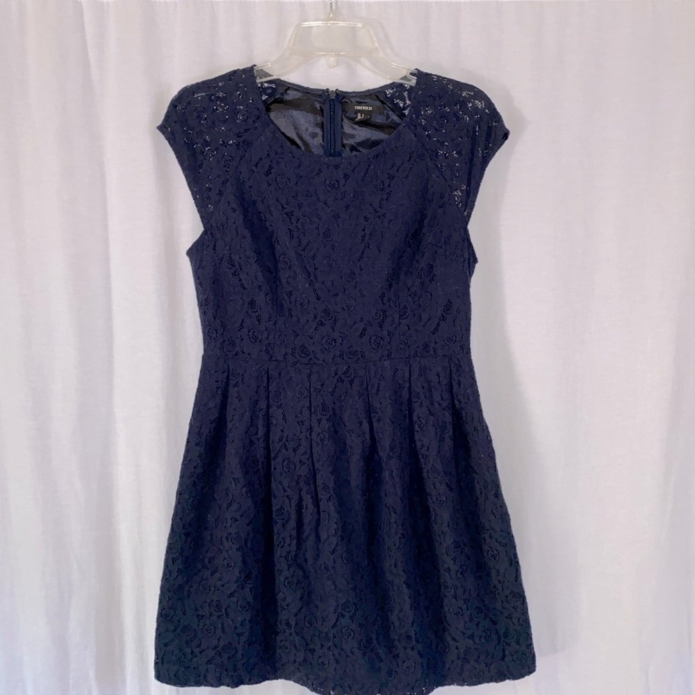 Navy Blue Lace Dress